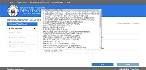 dfa lipa appointment|Directory of Temporary Off.